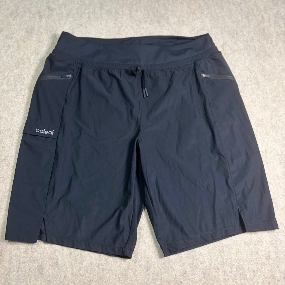 Baleaf Shorts Mens L Black Nylon Spandex Athletic Cargo Hiking Pockets Outdoor
